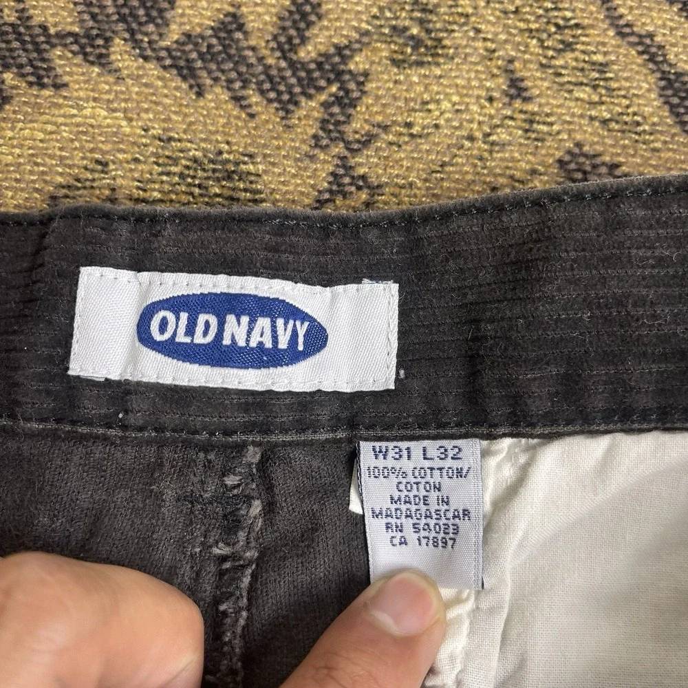 Vtg Y2K Old Navy Black Corduroy Pants Mens Size 31 x 32